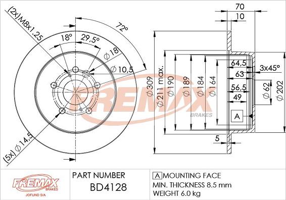 FREMAX BD-4128 - Kočioni disk www.molydon.hr