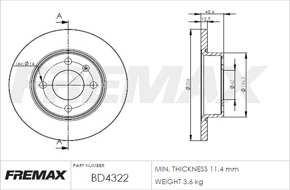 FREMAX BD-4322 - Kočioni disk www.molydon.hr