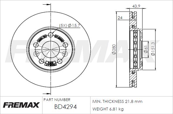 FREMAX BD-4294 - Kočioni disk www.molydon.hr