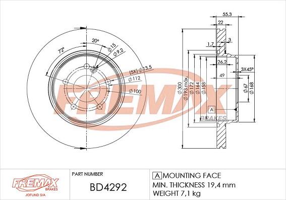 FREMAX BD-4292 - Kočioni disk www.molydon.hr