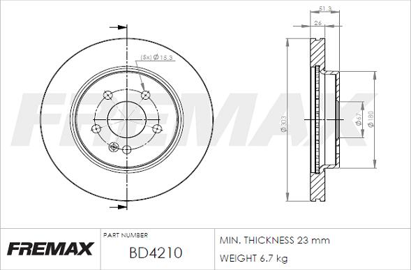 FREMAX BD-4210 - Kočioni disk www.molydon.hr