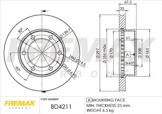 FREMAX BD-4211 - Kočioni disk www.molydon.hr