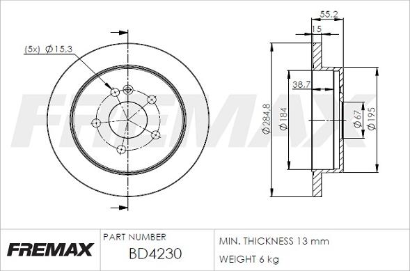 FREMAX BD-4230 - Kočioni disk www.molydon.hr