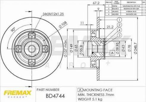 FREMAX BD-4744 - Kočioni disk www.molydon.hr