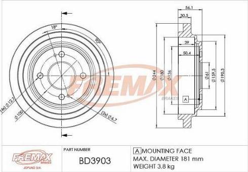 FREMAX BD-4742-KT - Bubanj kočnica www.molydon.hr