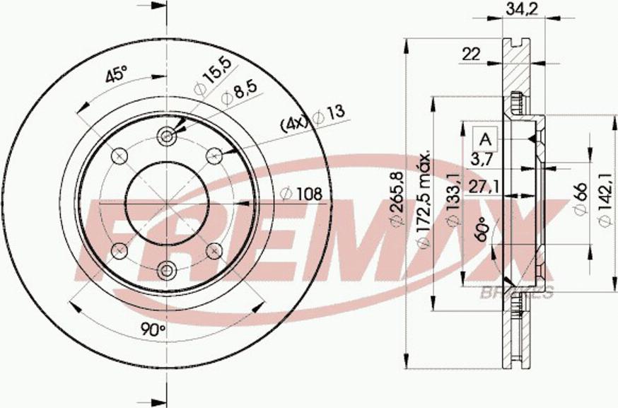 FREMAX BD-4750e - Kočioni disk www.molydon.hr