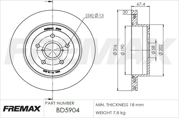 FREMAX BD-5904 - Kočioni disk www.molydon.hr