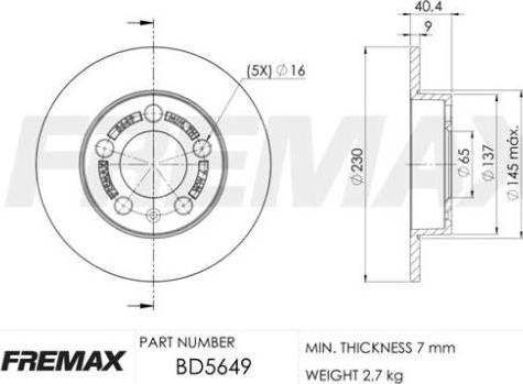 FREMAX BD-5649 - Kočioni disk www.molydon.hr