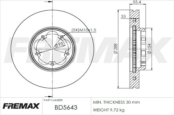 FREMAX BD-5643 - Kočioni disk www.molydon.hr