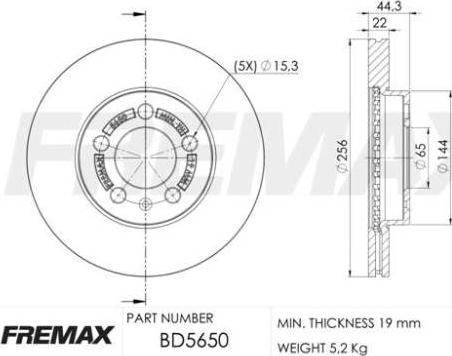 FREMAX BD-5650 - Kočioni disk www.molydon.hr