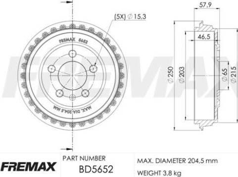 FREMAX BD-5652 - Bubanj kočnica www.molydon.hr