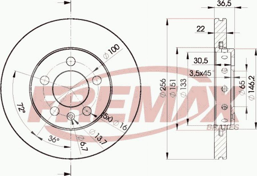 FREMAX BD-5602E - Kočioni disk www.molydon.hr