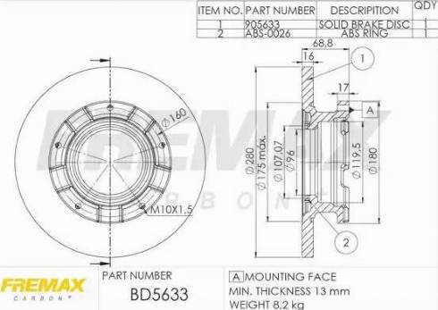 FREMAX BD-5633 - Kočioni disk www.molydon.hr