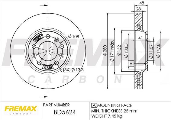 FREMAX BD-5624 - Kočioni disk www.molydon.hr