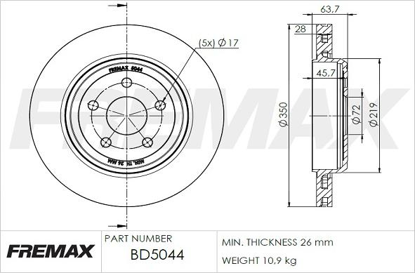 FREMAX BD-5044 - Kočioni disk www.molydon.hr