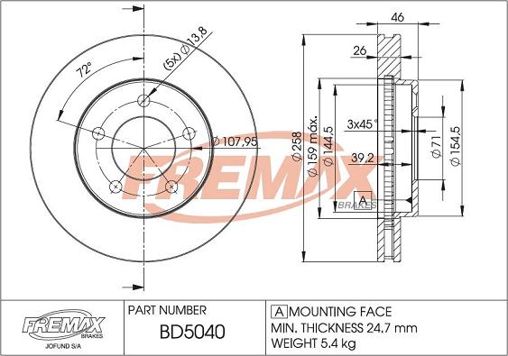 FREMAX BD-5040 - Kočioni disk www.molydon.hr