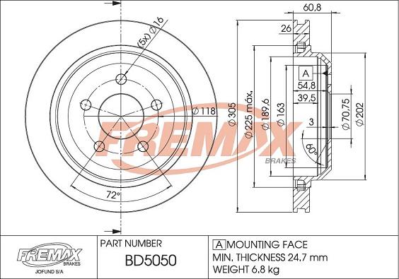 FREMAX BD-5050 - Kočioni disk www.molydon.hr