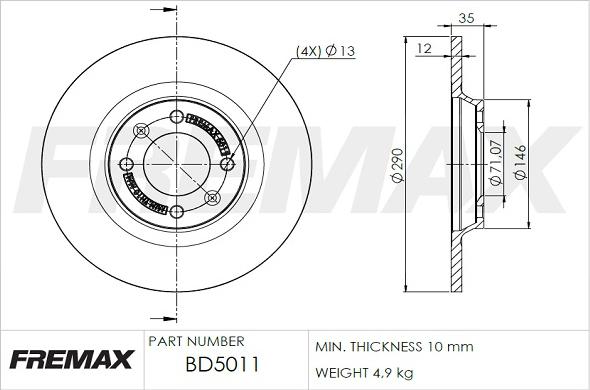 FREMAX BD-5011 - Kočioni disk www.molydon.hr