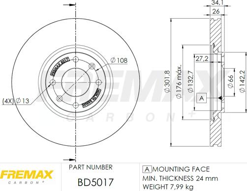 FREMAX BD-5017 - Kočioni disk www.molydon.hr