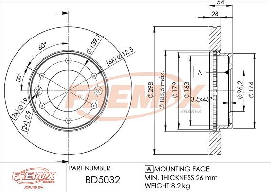 FREMAX BD-5032 - Kočioni disk www.molydon.hr