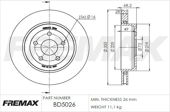 FREMAX BD-5026 - Kočioni disk www.molydon.hr