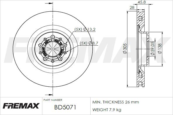 FREMAX BD-5071 - Kočioni disk www.molydon.hr