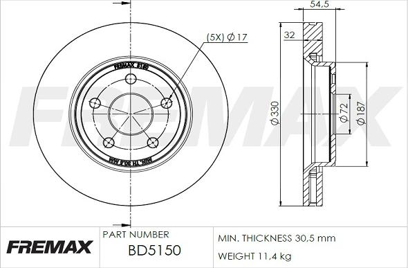 FREMAX BD-5150 - Kočioni disk www.molydon.hr