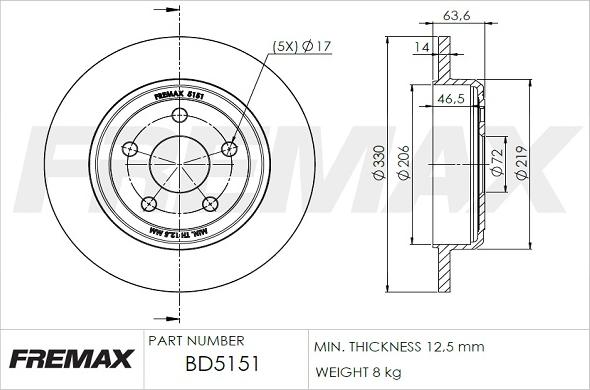 FREMAX BD-5151 - Kočioni disk www.molydon.hr