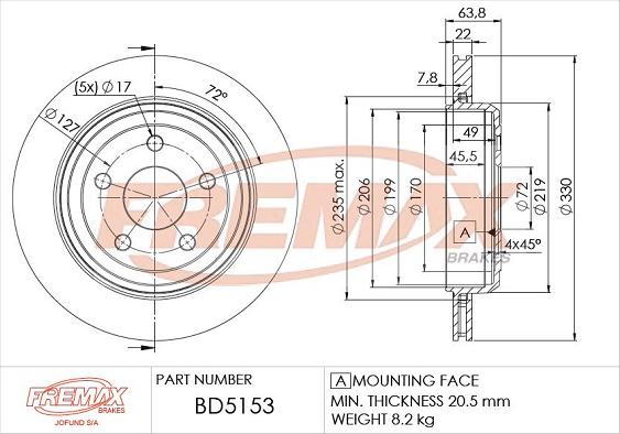 FREMAX BD-5153 - Kočioni disk www.molydon.hr