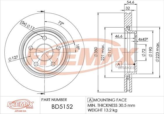 FREMAX BD-5152 - Kočioni disk www.molydon.hr