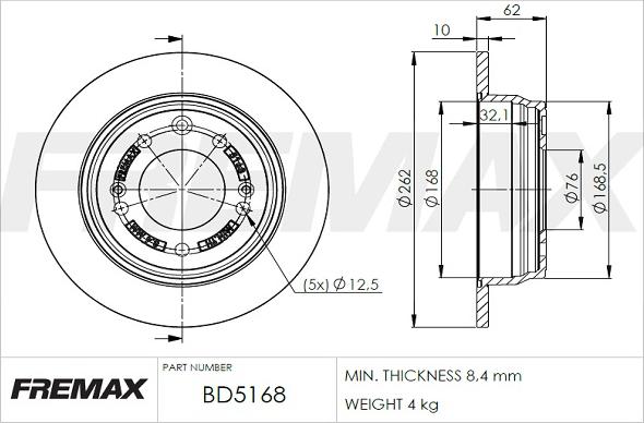 FREMAX BD-5168 - Kočioni disk www.molydon.hr