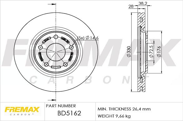 FREMAX BD-5162 - Kočioni disk www.molydon.hr