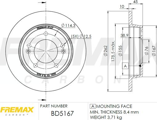 FREMAX BD-5167 - Kočioni disk www.molydon.hr