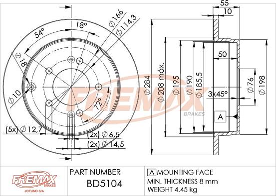 FREMAX BD-5104 - Kočioni disk www.molydon.hr