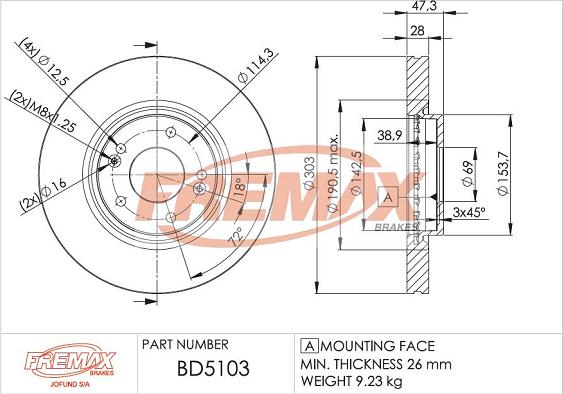 FREMAX BD-5103 - Kočioni disk www.molydon.hr