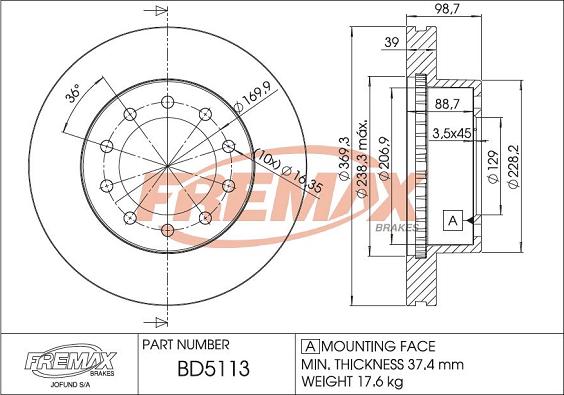 FREMAX BD-5113 - Kočioni disk www.molydon.hr