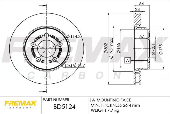 FREMAX BD-5124 - Kočioni disk www.molydon.hr