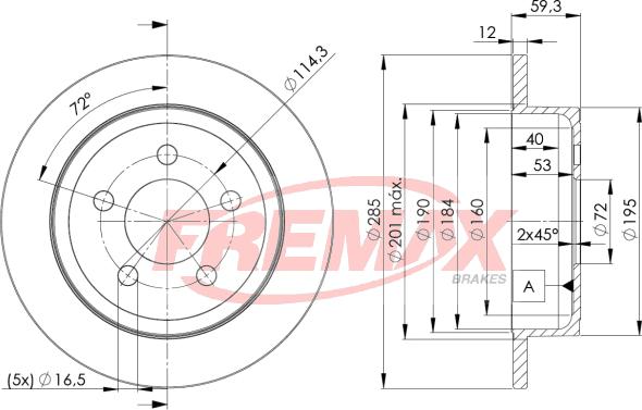 FREMAX BD-5122 - Kočioni disk www.molydon.hr