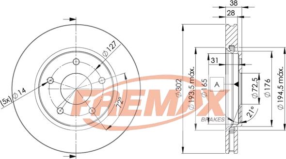 FREMAX BD-5170 - Kočioni disk www.molydon.hr