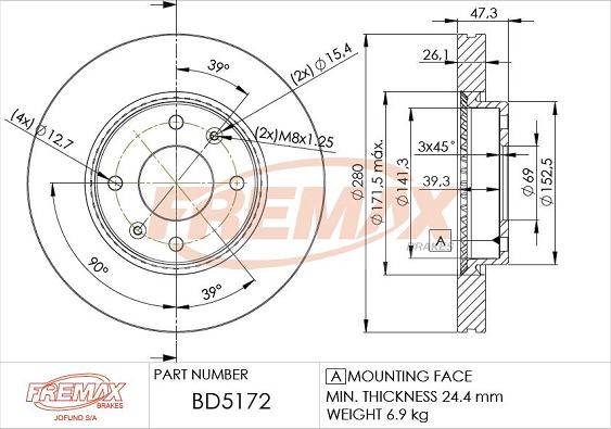 FREMAX BD-5172 - Kočioni disk www.molydon.hr