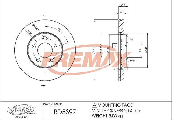 FREMAX BD-5397 - Kočioni disk www.molydon.hr