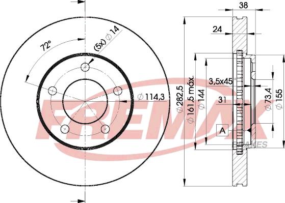 FREMAX BD-5346 - Kočioni disk www.molydon.hr