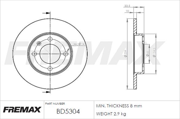 FREMAX BD-5304 - Kočioni disk www.molydon.hr