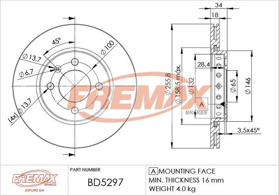 FREMAX BD-5297 - Kočioni disk www.molydon.hr