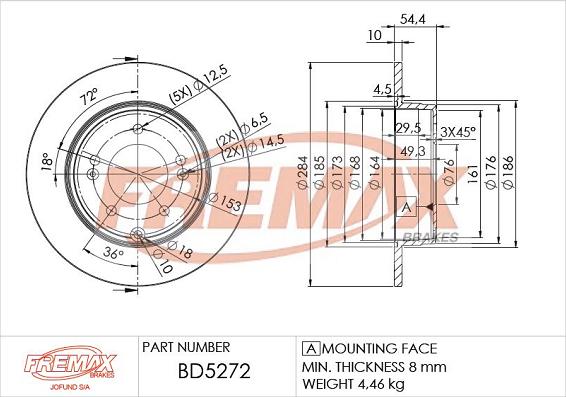 FREMAX BD-5272 - Kočioni disk www.molydon.hr