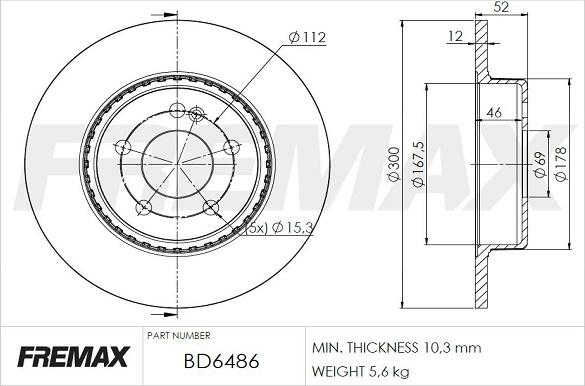 FREMAX BD-6486 - Kočioni disk www.molydon.hr