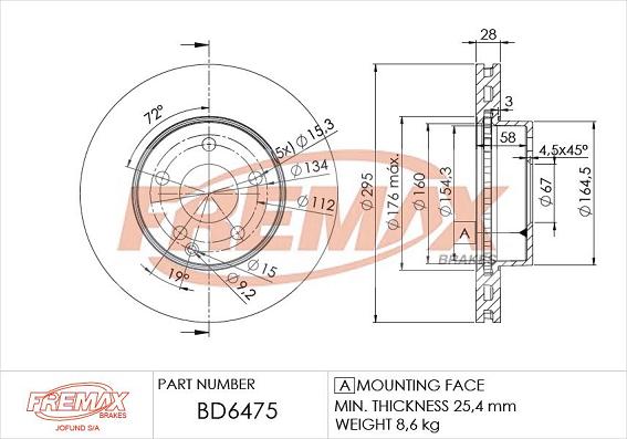 FREMAX BD-6475 - Kočioni disk www.molydon.hr