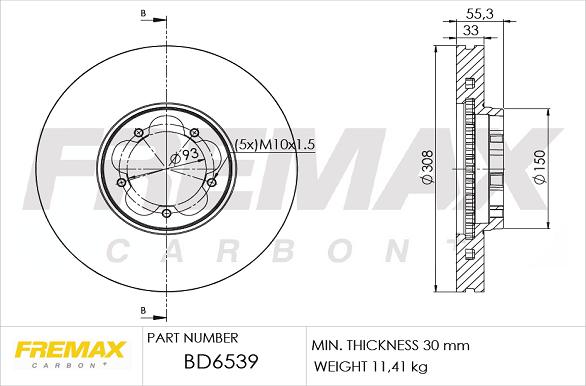 FREMAX BD-6539 - Kočioni disk www.molydon.hr