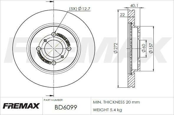 FREMAX BD-6099 - Kočioni disk www.molydon.hr