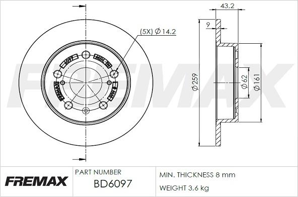 FREMAX BD-6097 - Kočioni disk www.molydon.hr